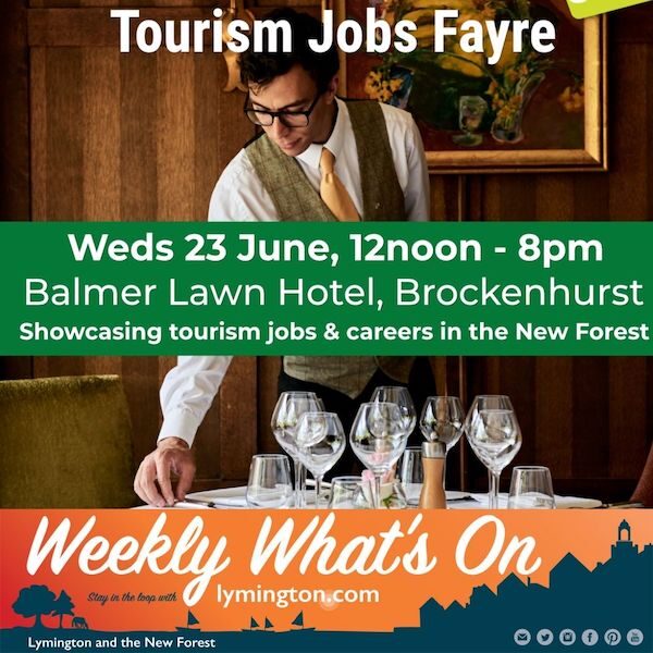 New Forest Tourism Recruitment Fayre with waiter setting table