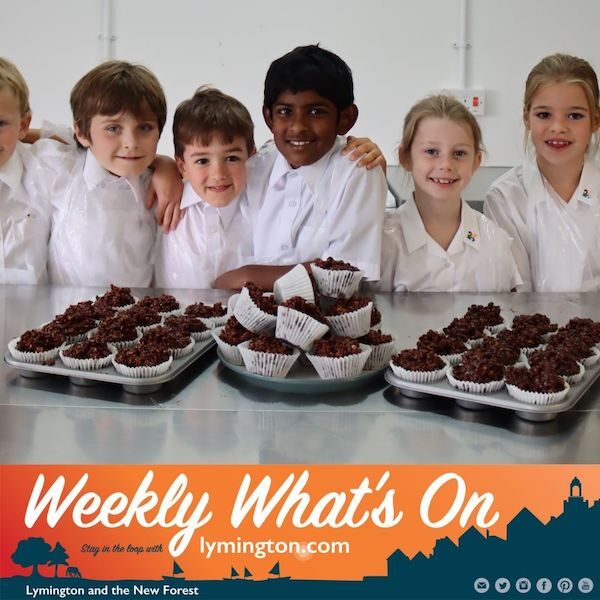 Ballard School pupils with cakes Whats on in Lymington and New Forest
