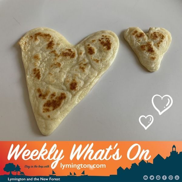 Two pancakes in a heart shap Weekly What's On Lymington New Forest