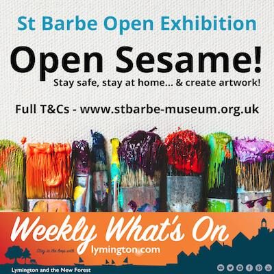 Open sesame artwork at St Barbe Museum poster with Weekly What's On logo banner