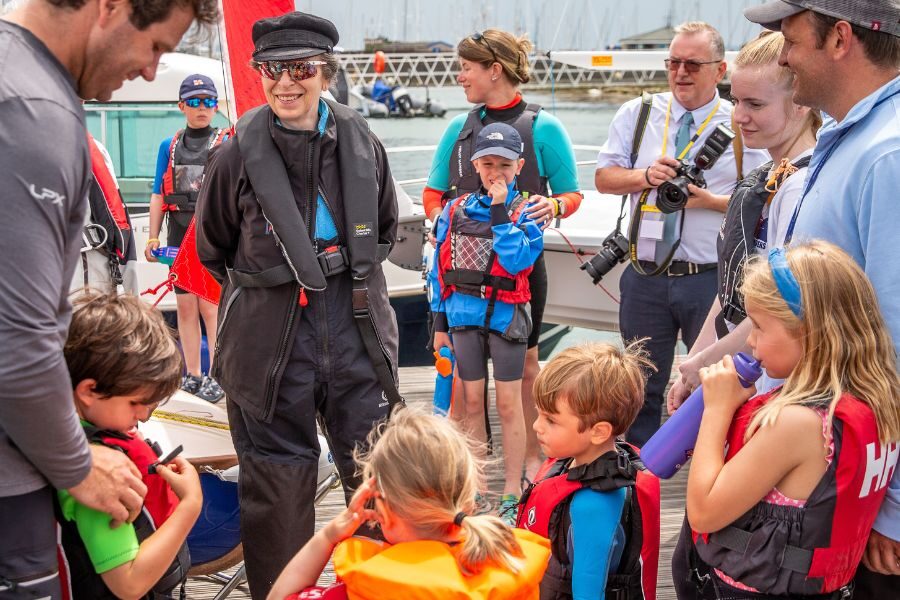 HRH The Princess Royal meets young sailors and Royal Lymington Yacht Club