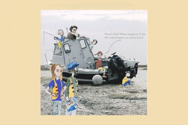 beached boat cartoon