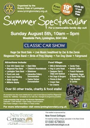 Summer Spectacular 2018 Lymington sponsor New Forest Cottages