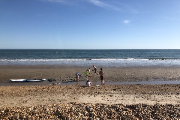 Children playing on Hordle Cliff beach copyright Tanya Baddeley